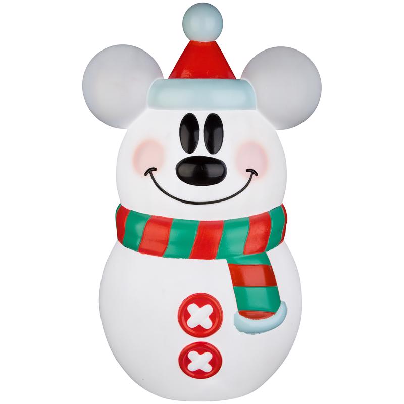 DISNEY - Disney Incandescent Clear Mickey Mouse Snowman 24 in. Blow Mold