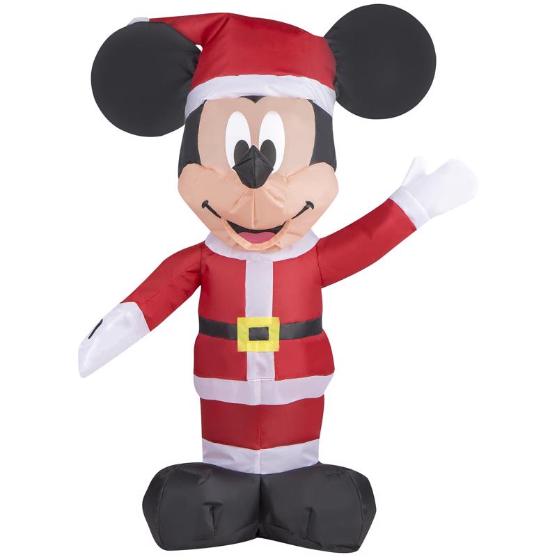 DISNEY - Disney Airdorable Airblown Red Mickey Mouse Santa Inflatable 21 in.