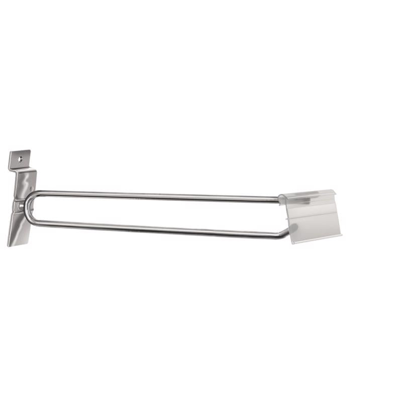 LAVI - Silver Aluminum/Metal Slatwall Hook with Label Holder 25 pk