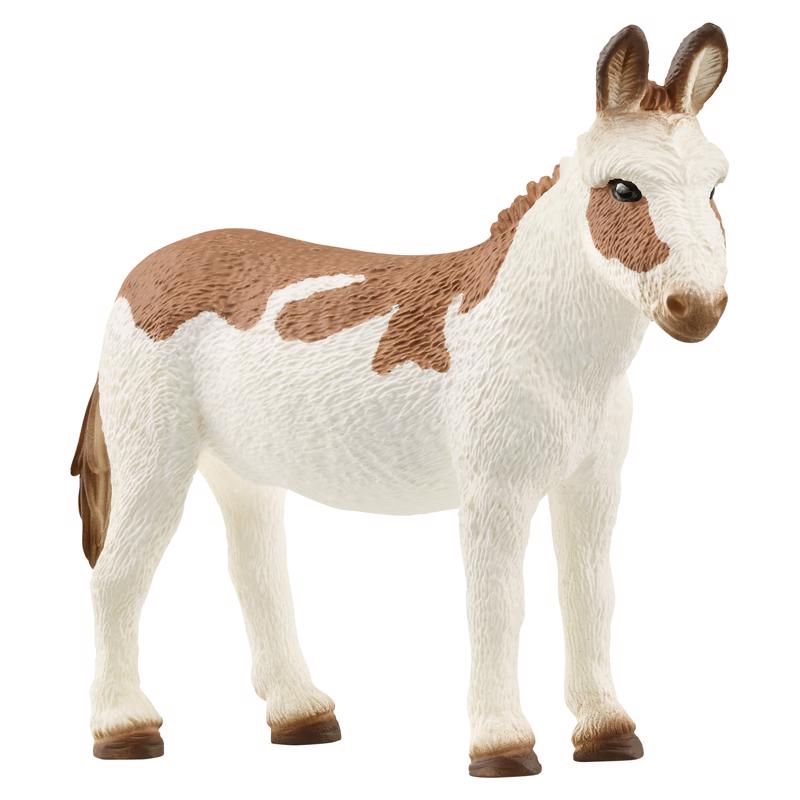SCHLEICH - Schleich American Spotted Donkey Figurine Brown/White 1 pc - Case of 5