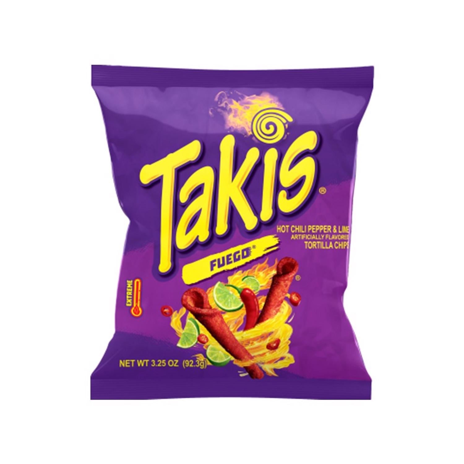 Takis Fuego Tortilla Chips 3.25 oz Bagged - Case of 20