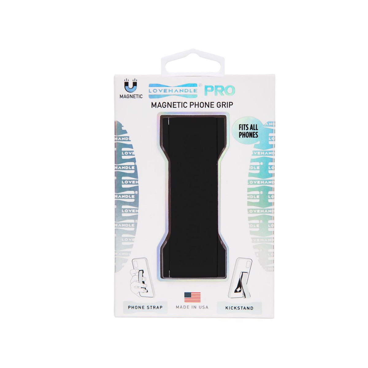 LoveHandle Black Solid Phone Grip For All Mobile Devices - Case of 4