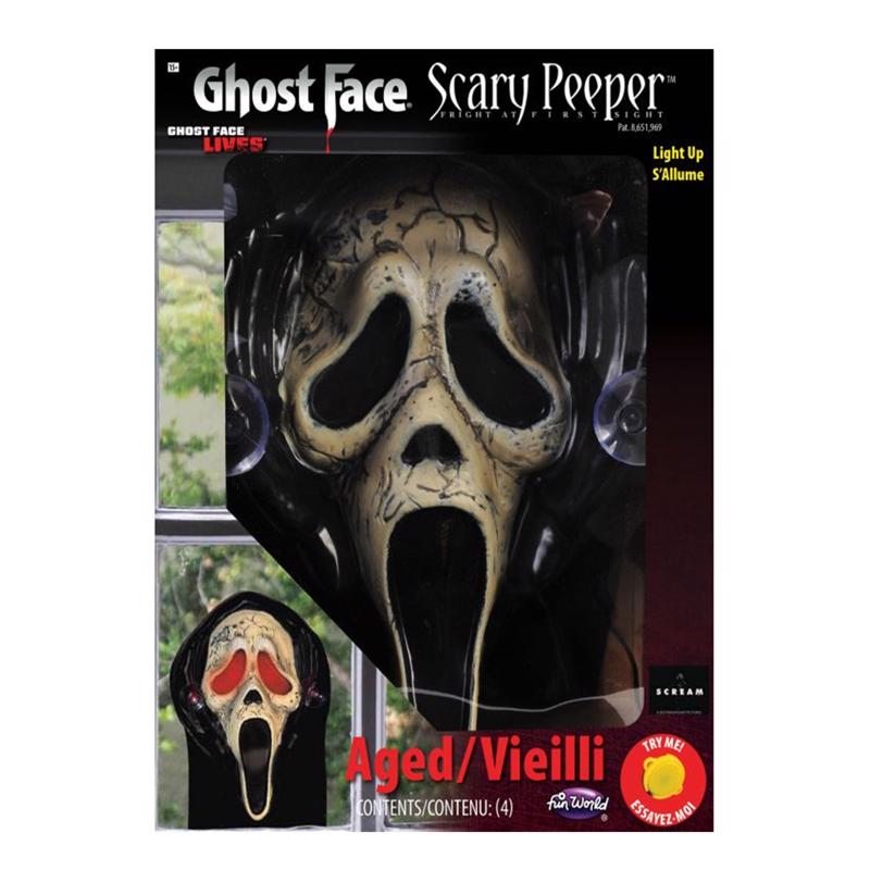 FUN WORLD - Fun World Scary Peeper 12 in. Ghost Face Halloween Decor
