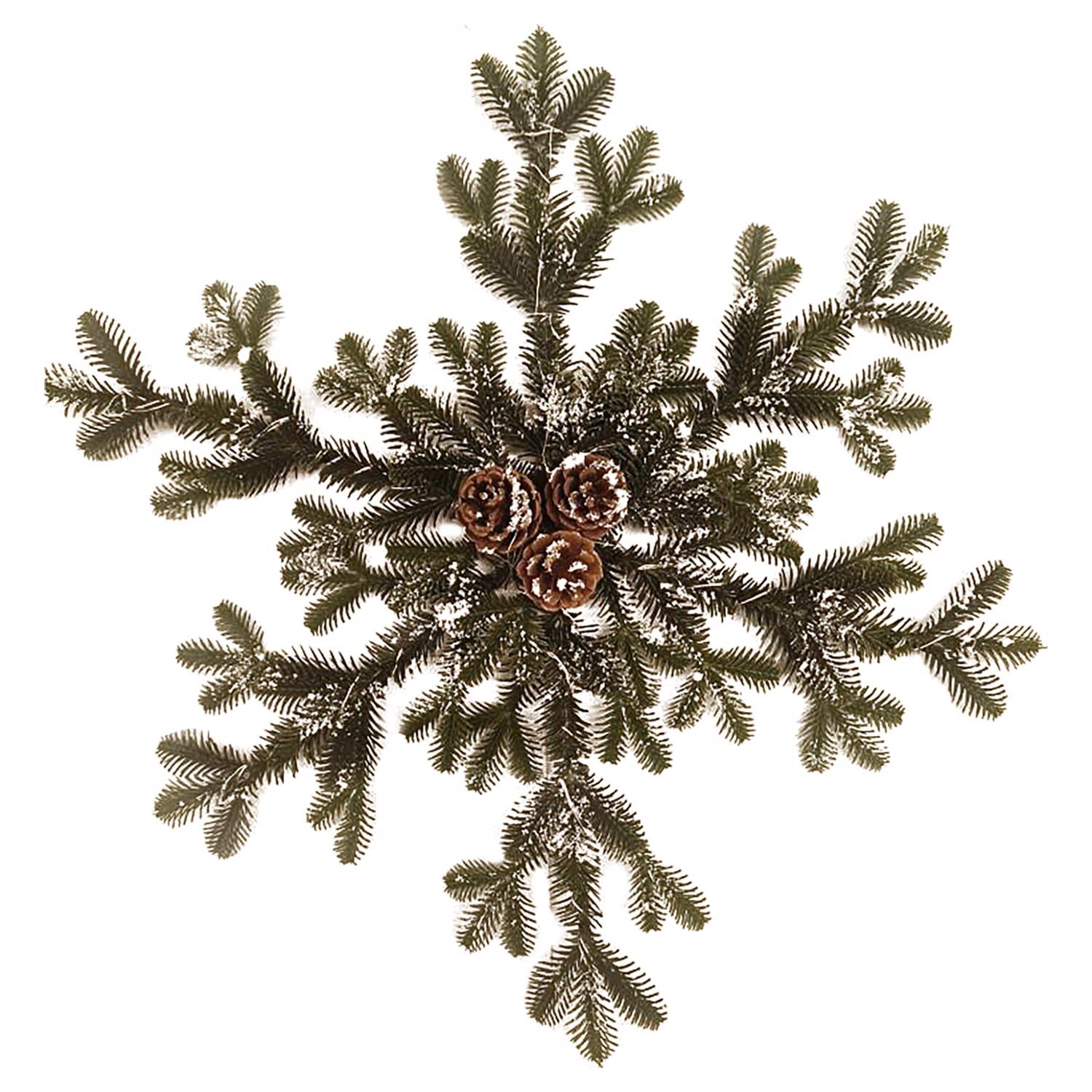 Celebrations LED Prelit Warm White Pine Snowflake Wreath - Case of 4
