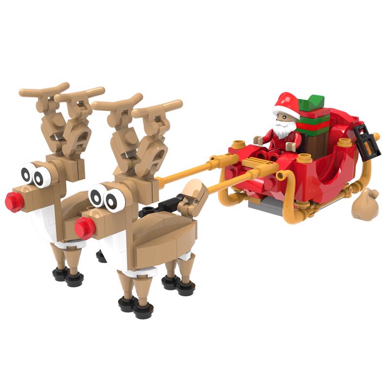 NOVABRIX - NovaBrix Santa Sleigh & Reindeer Block Set Multicolored 210 pc