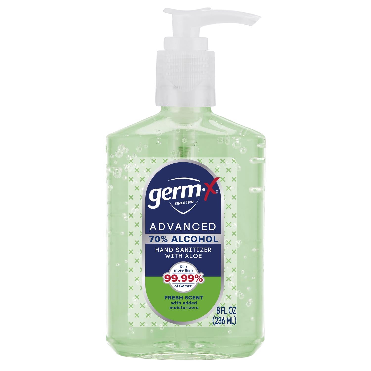 Germ-X Aloe Vera Scent Liquid Advanced Hand Sanitizer 8 fl. oz. - Case of 6