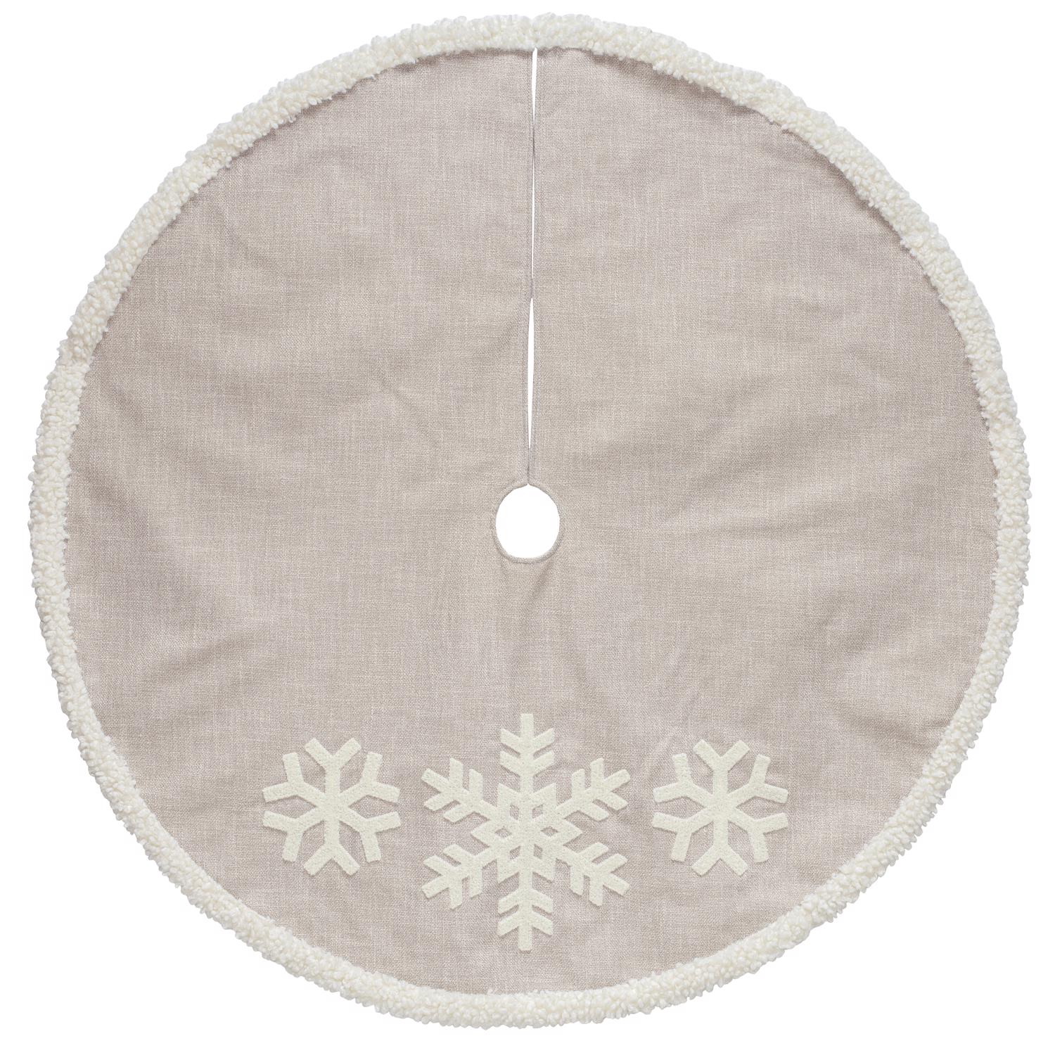 Dyno Tan Linen W/Snowflakes Tree Skirt - Case of 4
