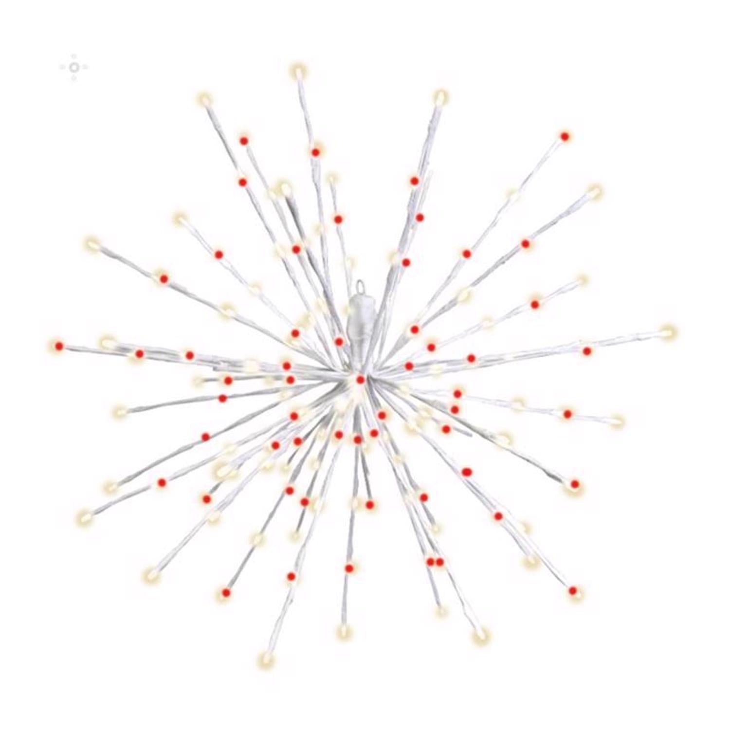Celebrations LED Red/White Starlight Burst Deluxe 24 in. Hanging Decor