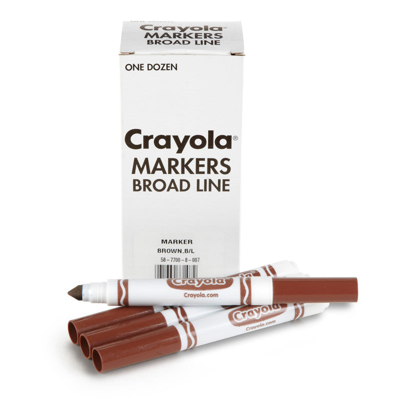 Bulk Markers, Conical Tip, Brown, 12 Count