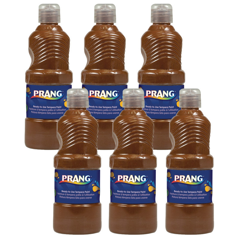 PRANG - Ready-to-Use Tempera Paint, Brown, 16 oz, Pack of 6