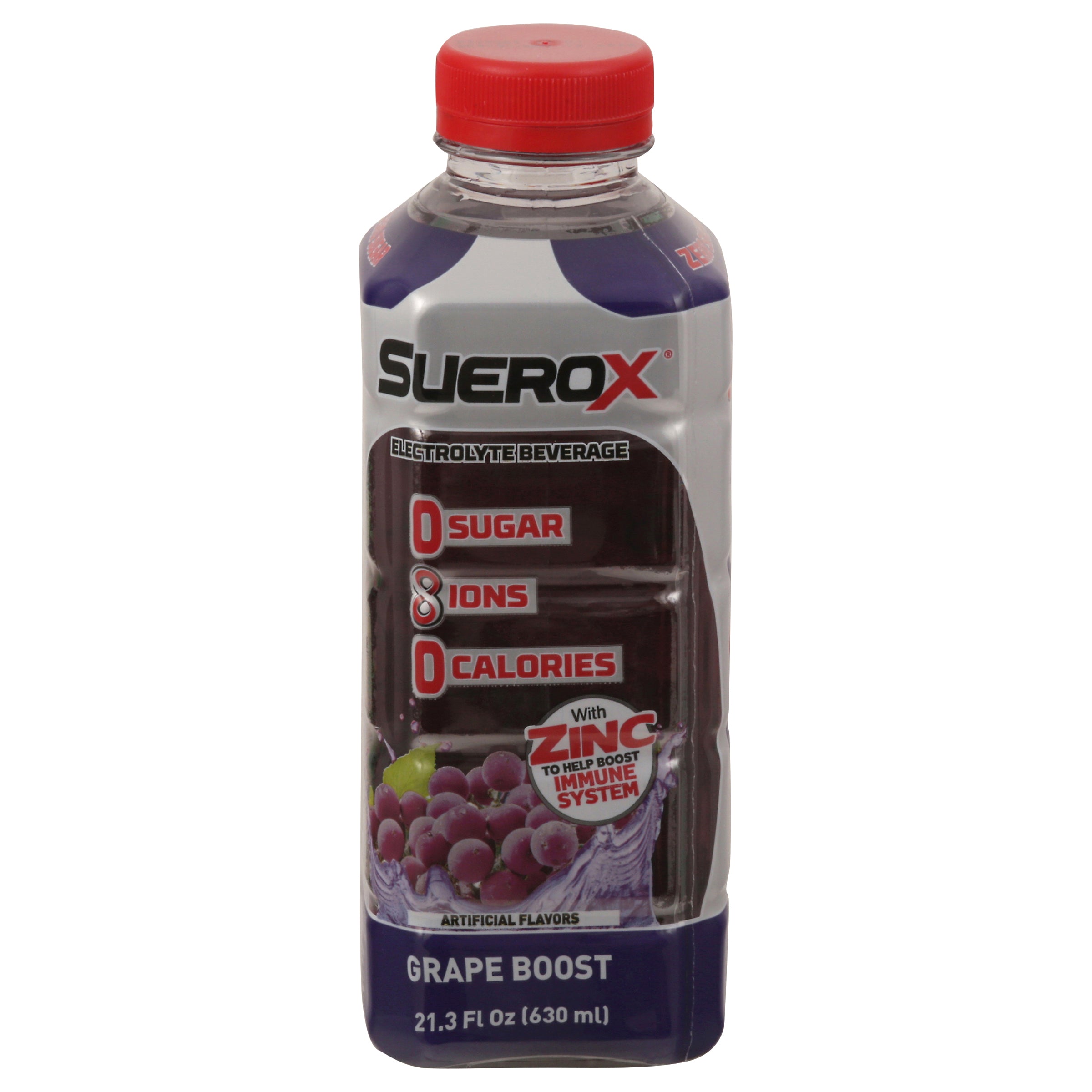 SueroX Grape Boost Electrolyte Beverage 21.3 fl oz - Case of 12