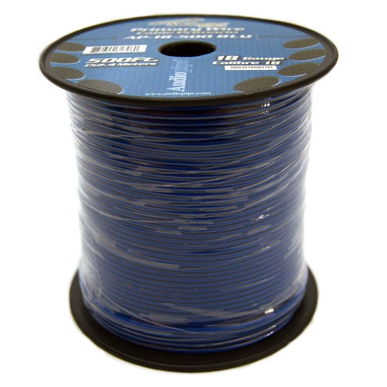 Audiopipe Primary Wire 18-Gauge 500 Foot Spool - Blue