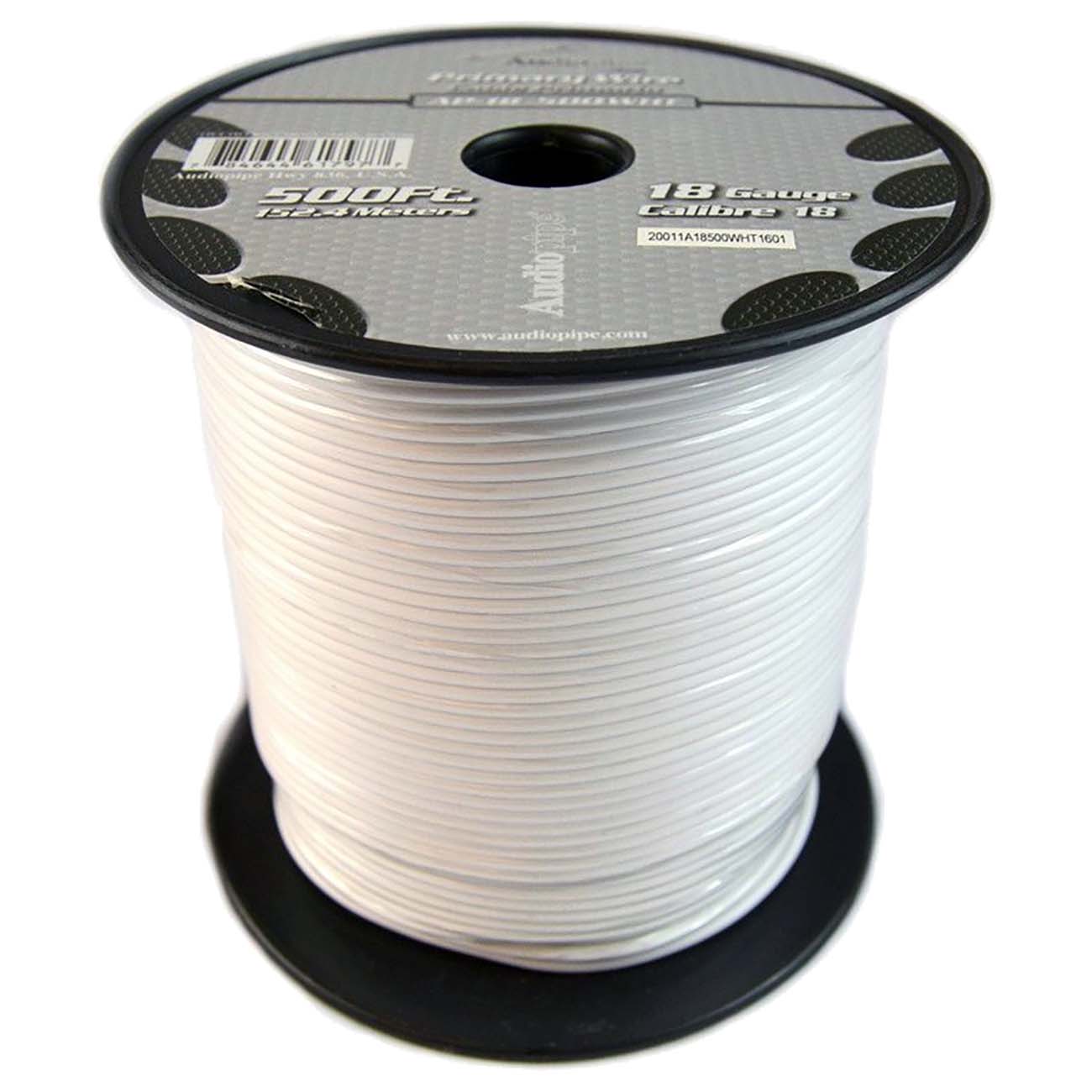 Audiopipe Primary Wire 18-Gauge 500 Foot Spool - White