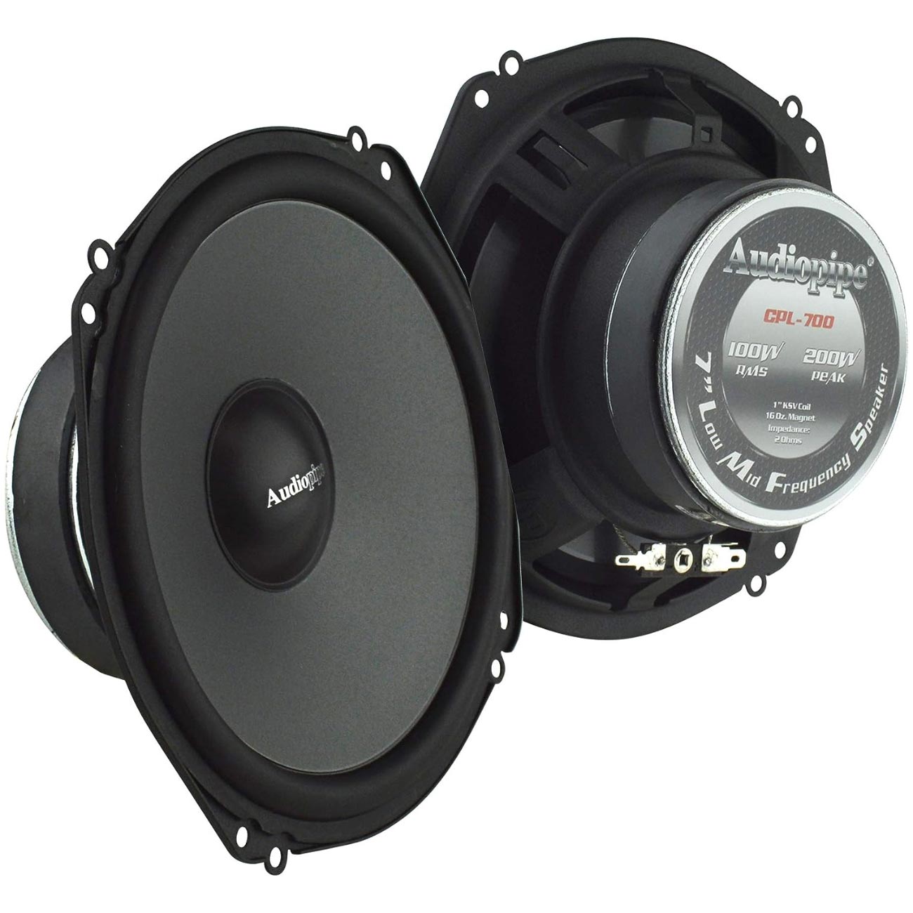 Audiopipe Shallow Mount 7” Low Mid Frequency Speaker (Pair)
