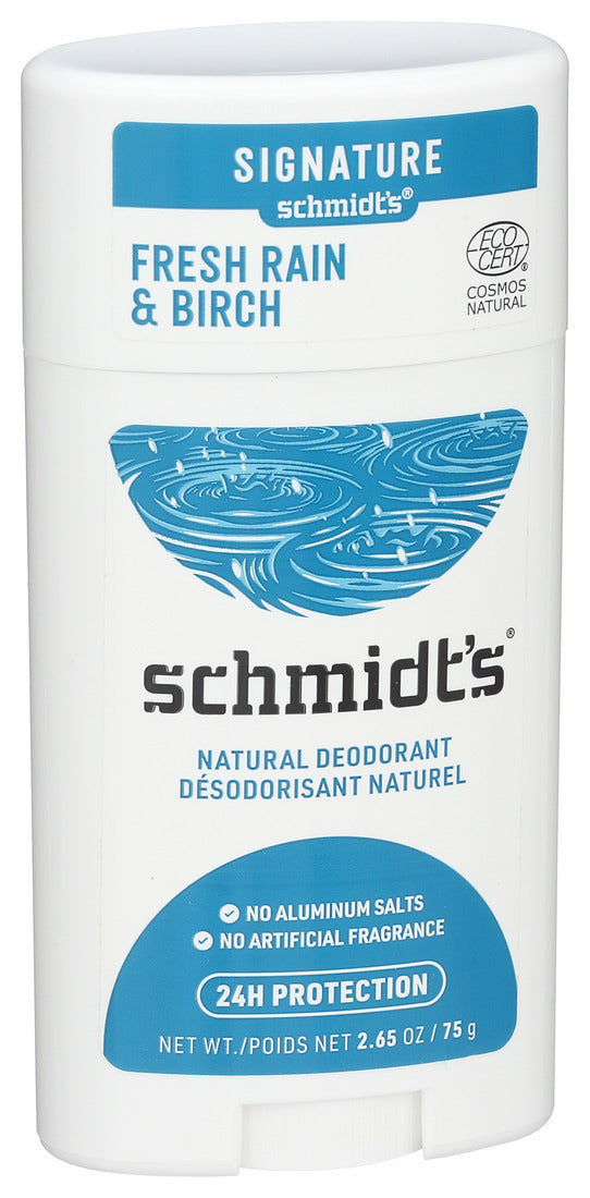 Schmidts - Deod Fresh Rain Birch Stk - EA of 1-2.65 OZ