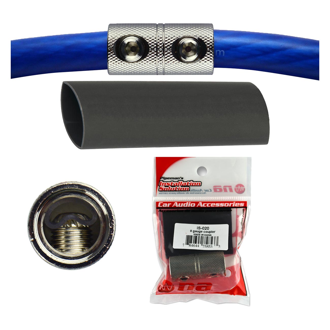 Pipeman's Installation Solution 0 Gauge Coupler - Nickle Plated Finish with Set Screw