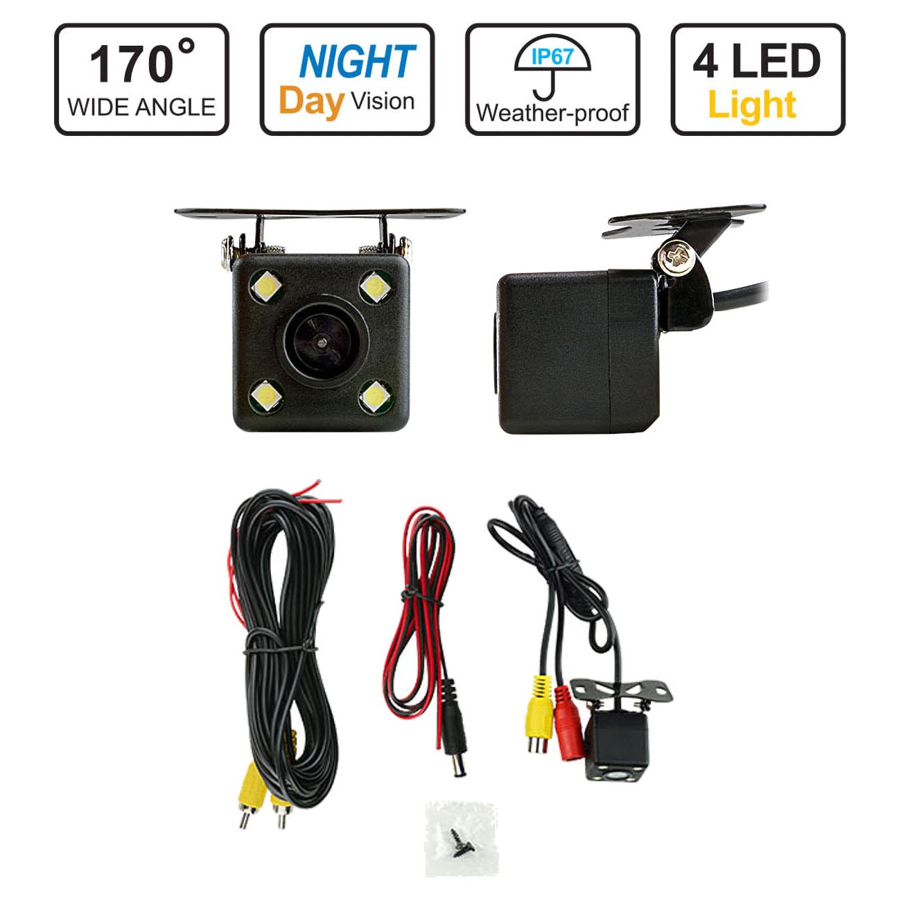 Pipeman's InstallSolution Car Review Camera 4 LED Lights with Guideline View
