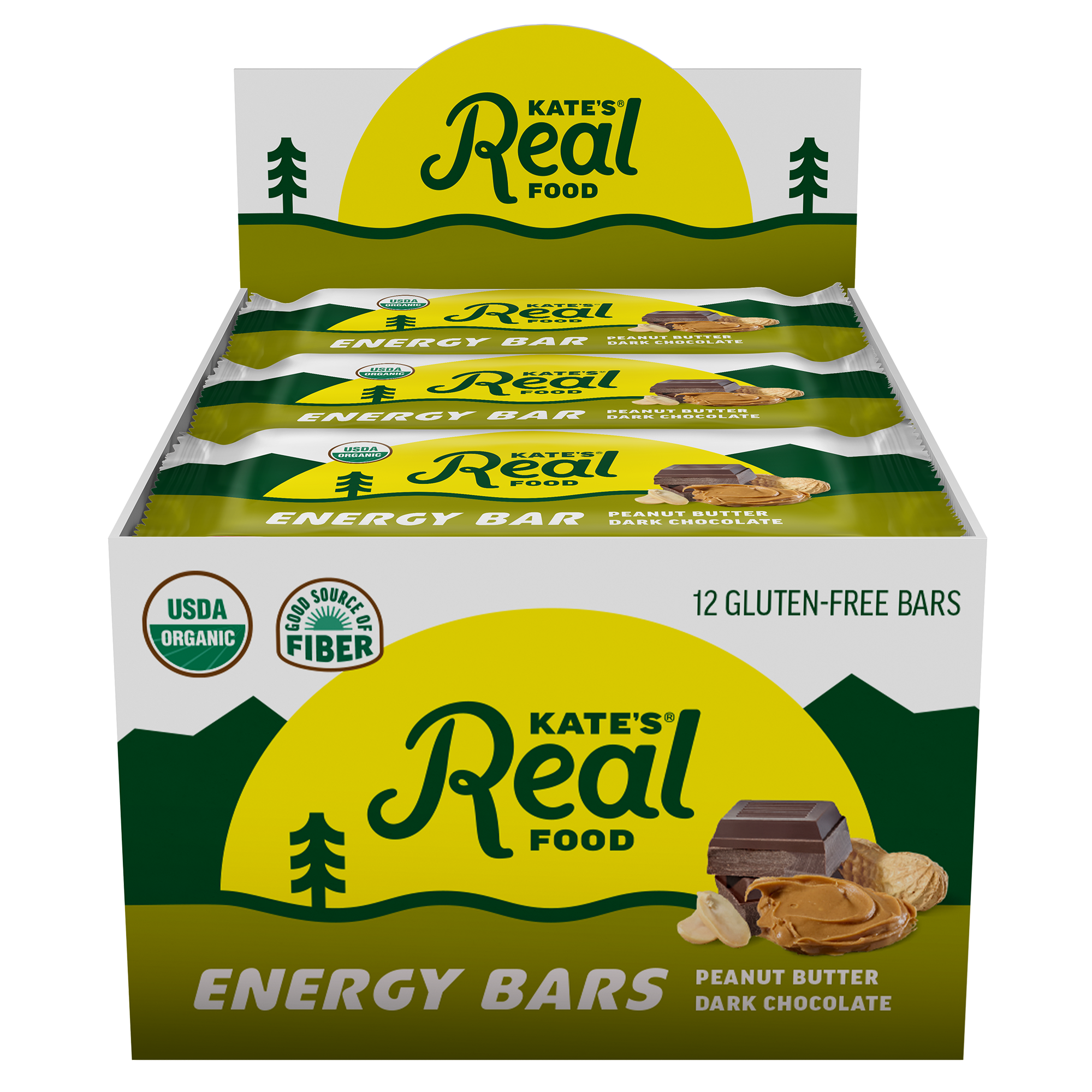 Kate's Real Food - Bar Grzly Peanut Butter Dk Cho - Case Of 12 - 2.2 Oz