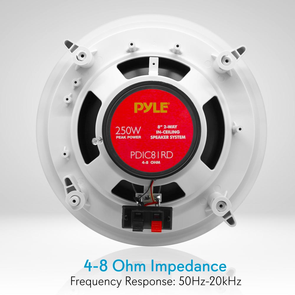 PYLE SPEAKER CEILING MOUNT 8" 2-WAY - ROUND PAIR