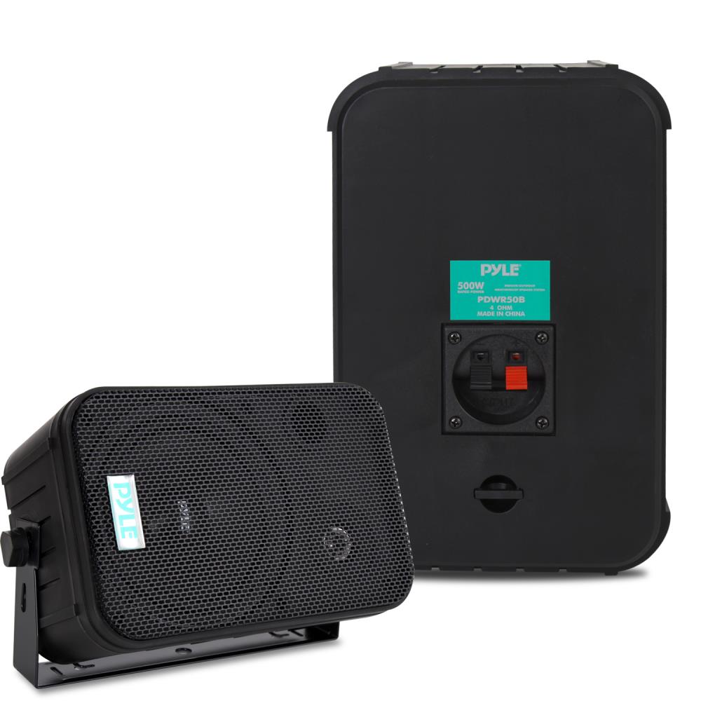SPEAKERS 6.5" BLACK OUTDOOR PYLE PRO; PAIR