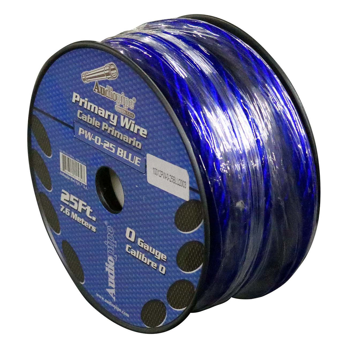 Audiopipe Power Cable 0-Gauge 25 Foot Spool - Blue