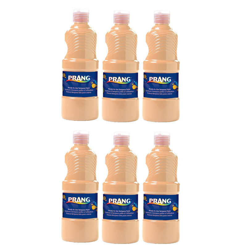 PRANG - Ready-to-Use Tempera Paint, Peach, 16 oz, Pack of 6