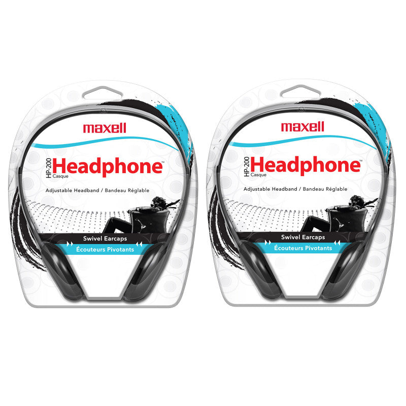 MAXELL - HP-200 Stereo Headphones, Pack of 2