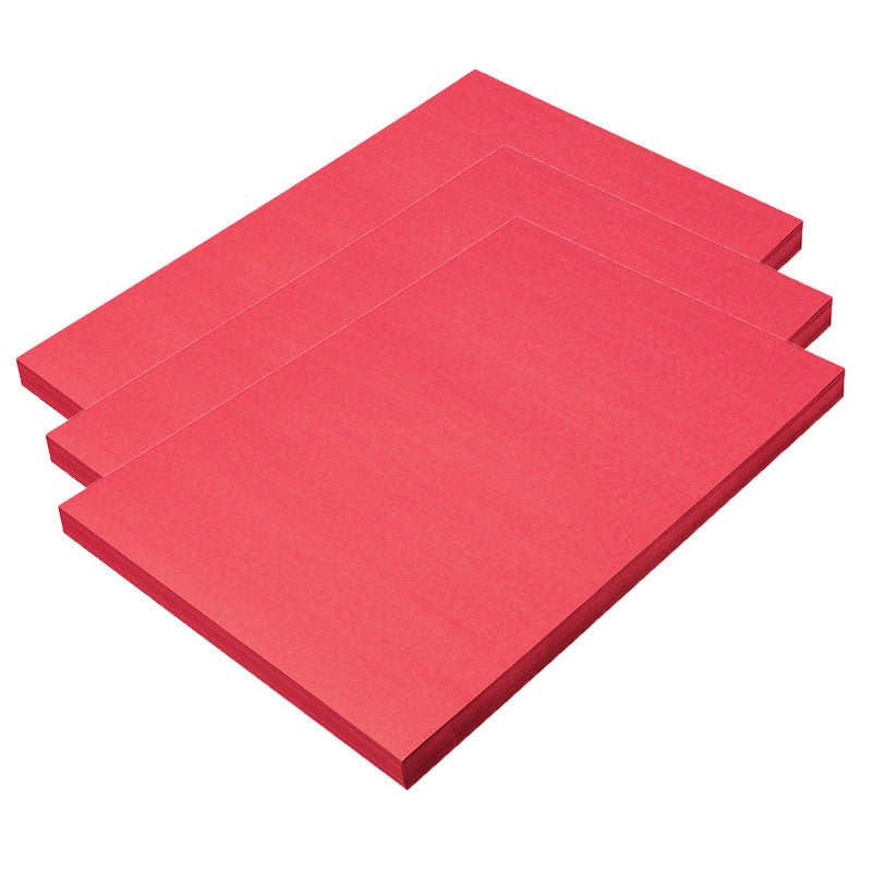 PRANG - Construction Paper, Holiday Red, 12" x 18", 100 Sheets Per Pack, 3 Packs