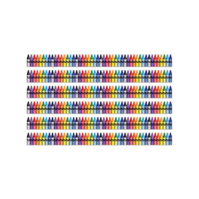 EUREKA - Crayola® Crayons Extra Wide Deco Trim®, 37 Feet Per Pack, 6 Packs