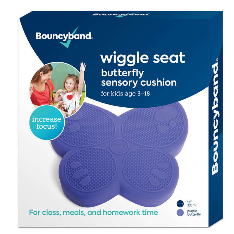 BOUNCYBAND - Wiggle Seat Sensory Cushion, Purple Butterfly
