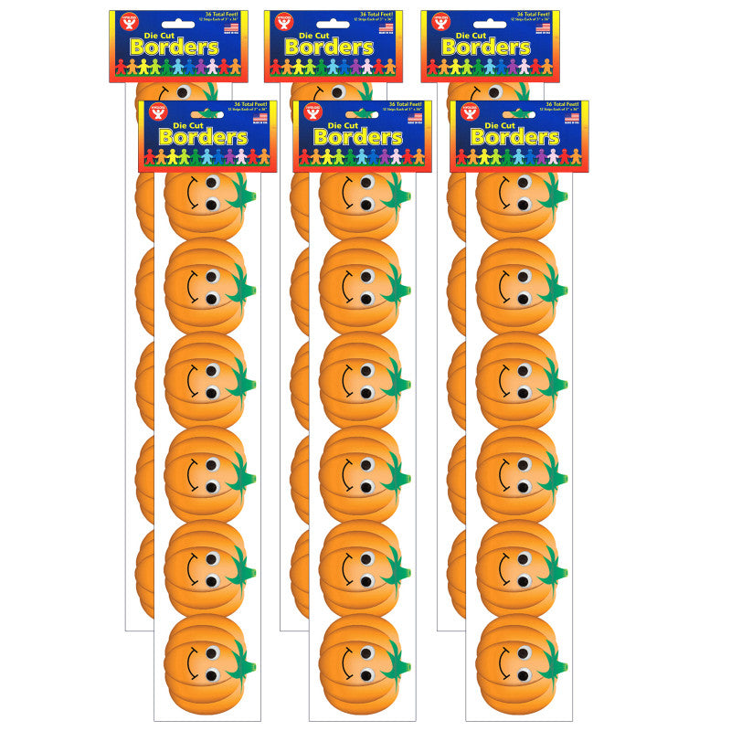 HYGLOSS - Classroom Border - Happy Pumpkins, 36 Feet Per Pack, 6 Packs