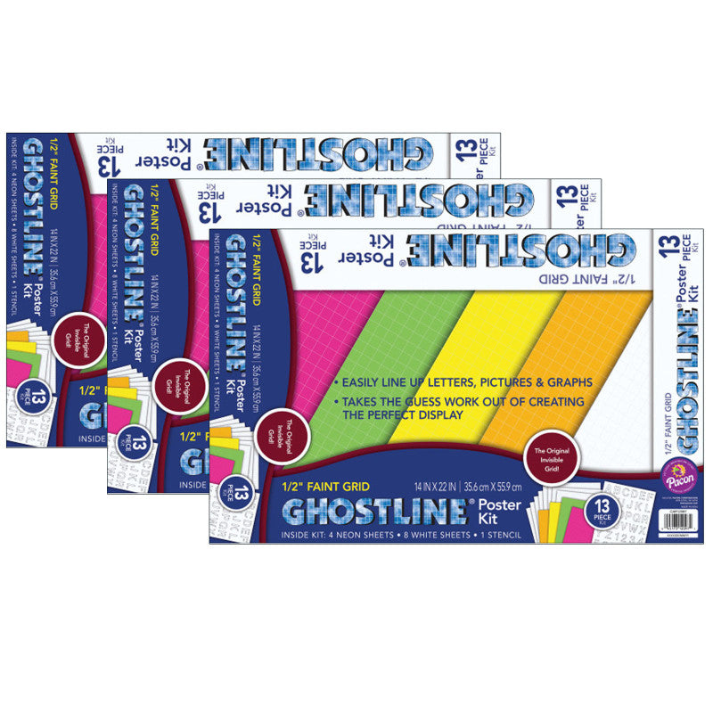 GHOSTLINE - Poster Board Kit, 5 Assorted Colors, 14" x 22", 13 Pieces Per Kit, 3 Kits