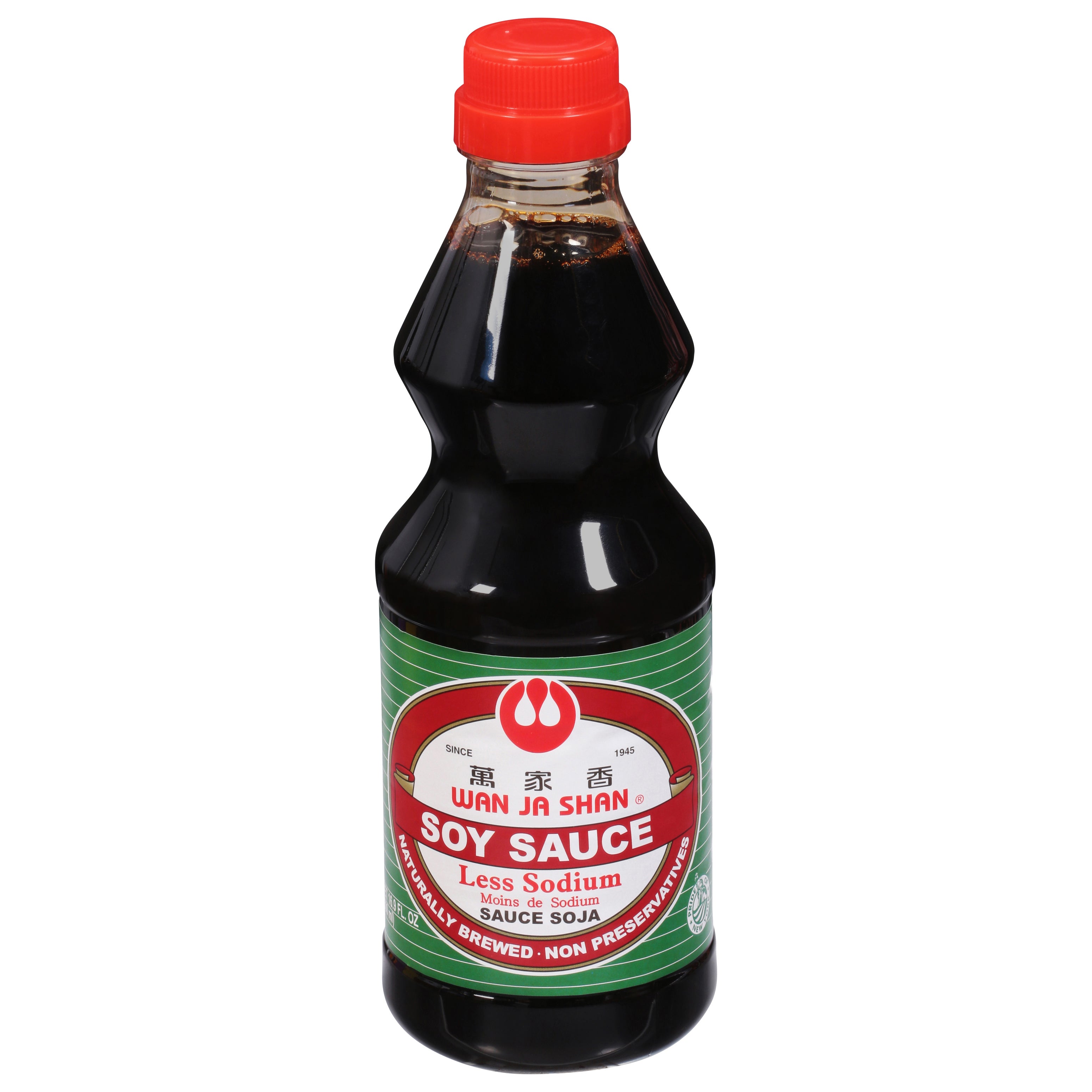 Wan Ja Shan Less Sodium Soy Sauce 16.9 fl oz - Case of 12