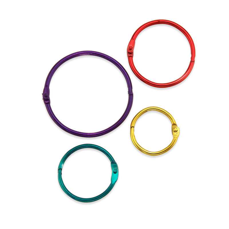 HYGLOSS - Assorted Metallic Book Rings, 36 Per Pack, 2 Packs
