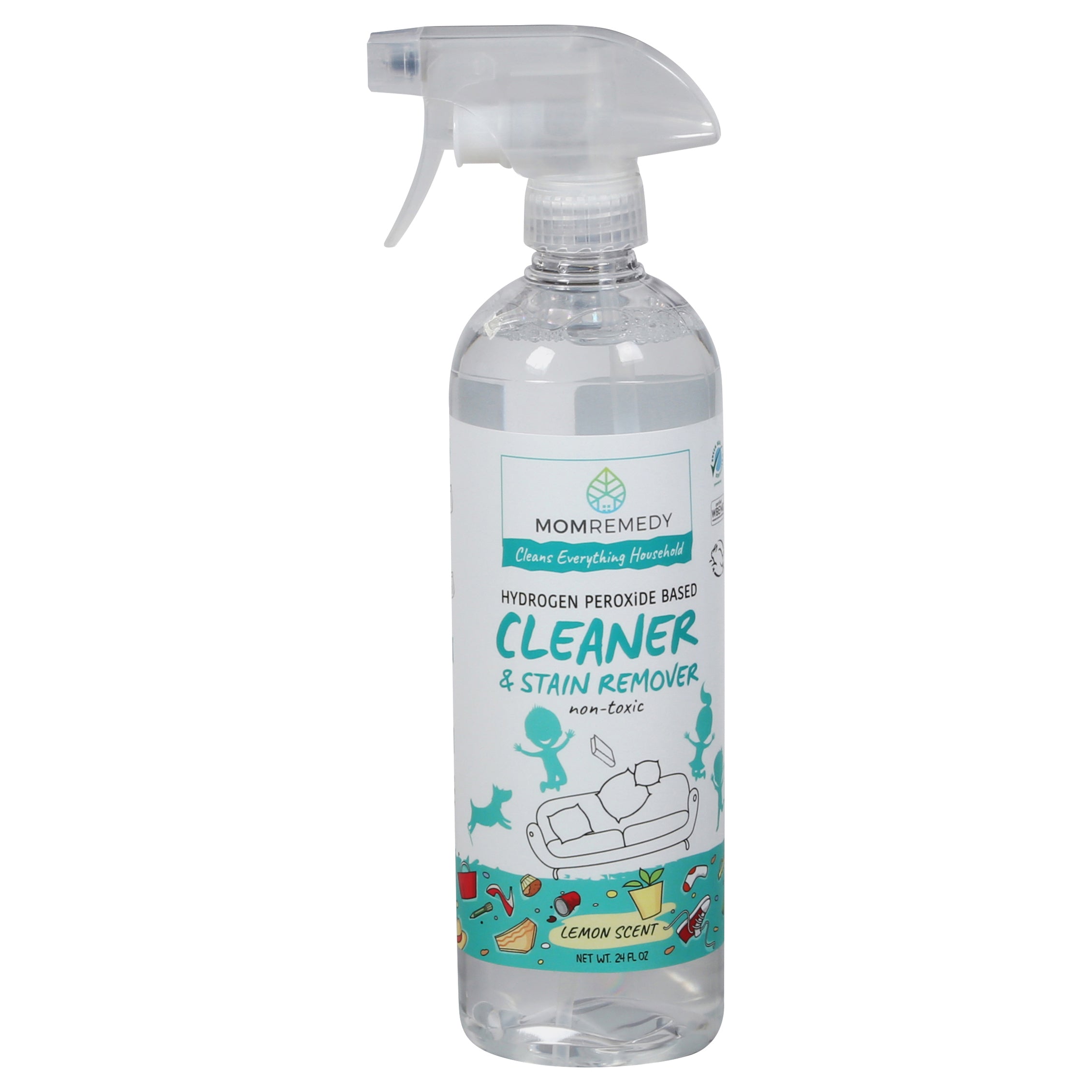 MomRemedy Lemon Scent Cleaner & Stain Remover 24 fl oz - Case of 6