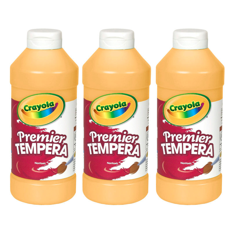Premier Tempera Paint, 16 oz, Peach, Pack of 3