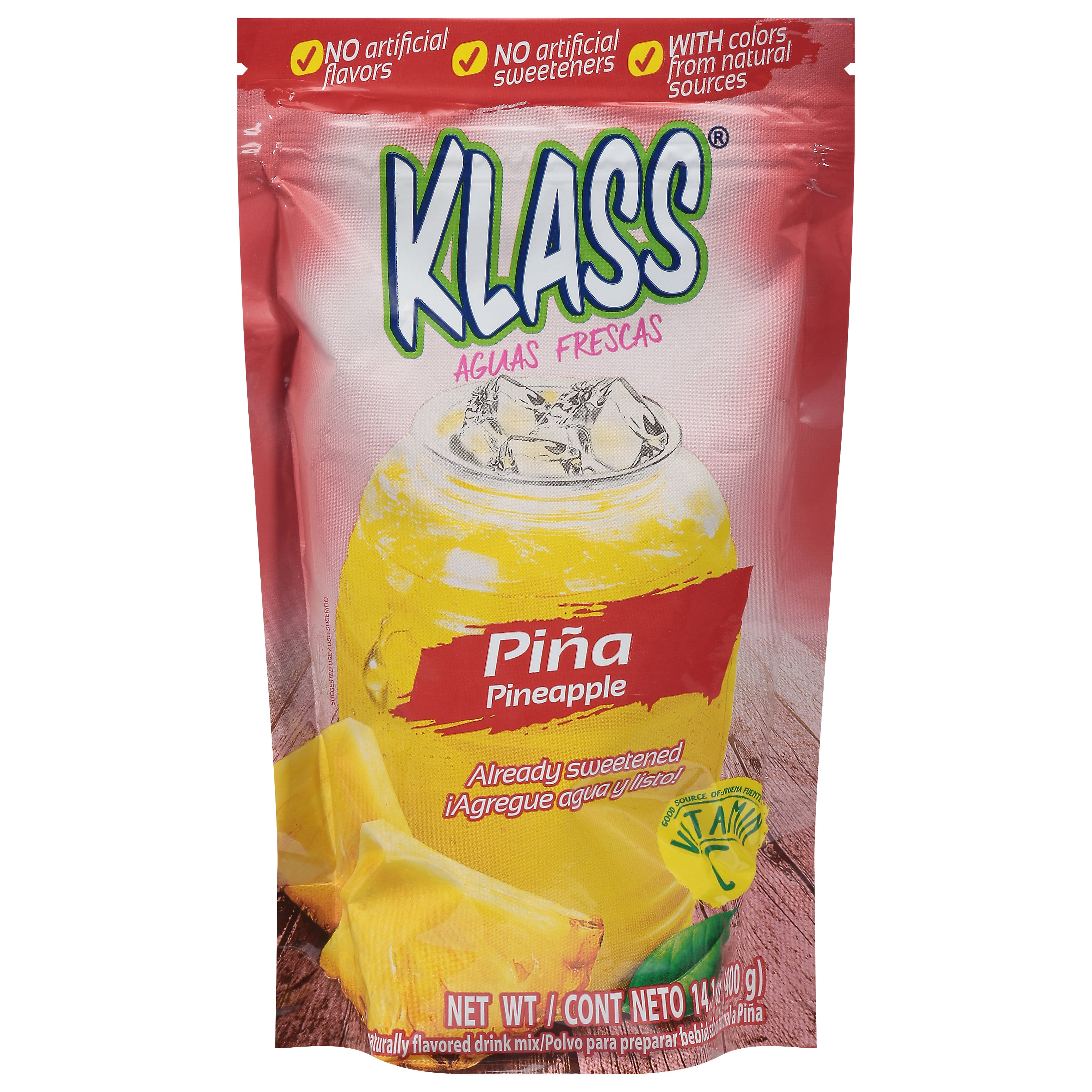 Klass Pineapple Drink Mix 14.1 oz - Case of 6