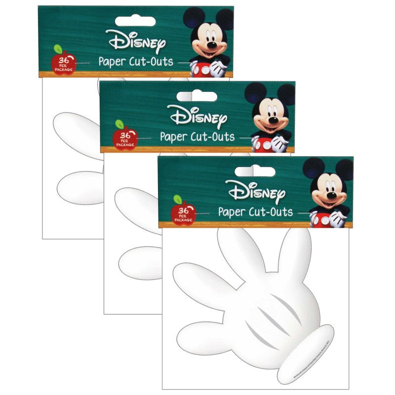 EUREKA - Mickey Mouse Clubhouse® Hand Paper Cut Outs, 36 Per Pack, 3 Packs