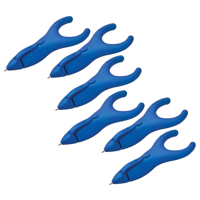 PENAGAIN - Ergo-Sof Retractable Ballpoint Pen, Blue, Black Ink, Pack of 6