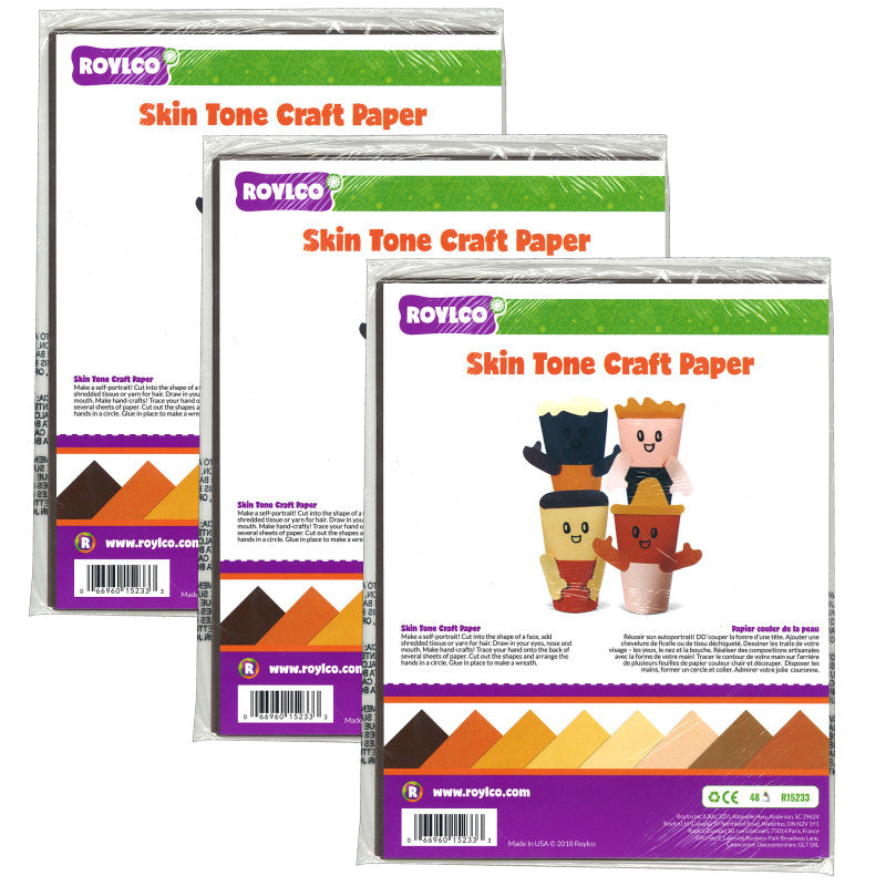ROYLCO - Skintone Design Papers™, 48 Sheets Per Pack, 3 Packs