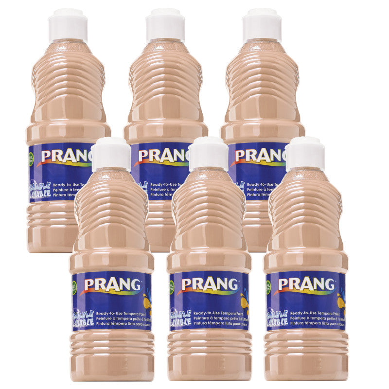 PRANG - Washable Tempera Paint, Peach, 16 oz, Pack of 6
