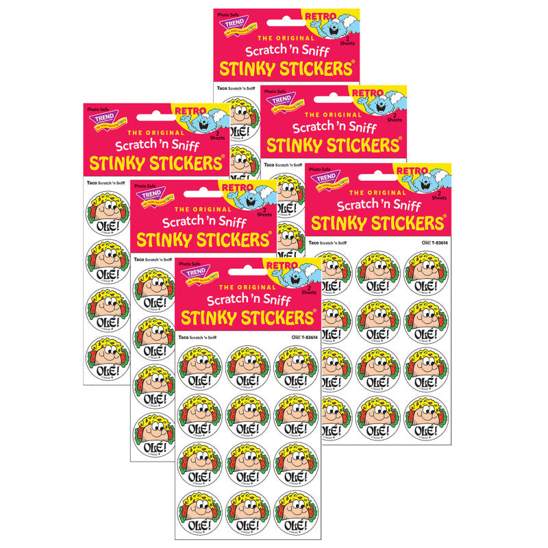 TREND - Olé!/Taco Scented Stickers, 24 Per Pack, 6 Packs