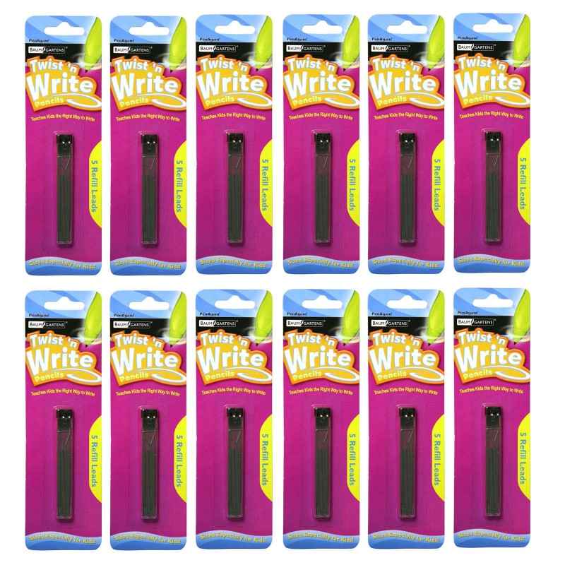 PENAGAIN - Twist 'n Write™ Pencil Lead Refills, 5 Per Pack, 12 Packs