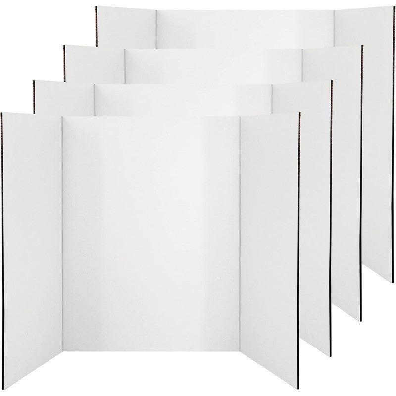 Trifold Poster Board, Presentation Board, 28" x 40", White, Pack of 4