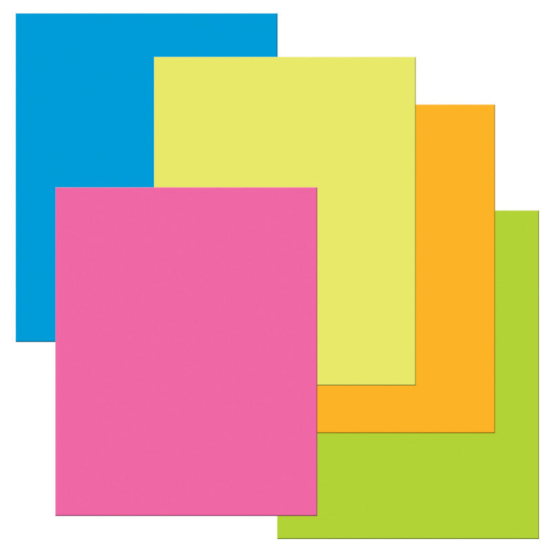 UCREATE - Premium Coated Poster Board, 5 Assorted Neon Colors, 22" x 28", 25 Sheets
