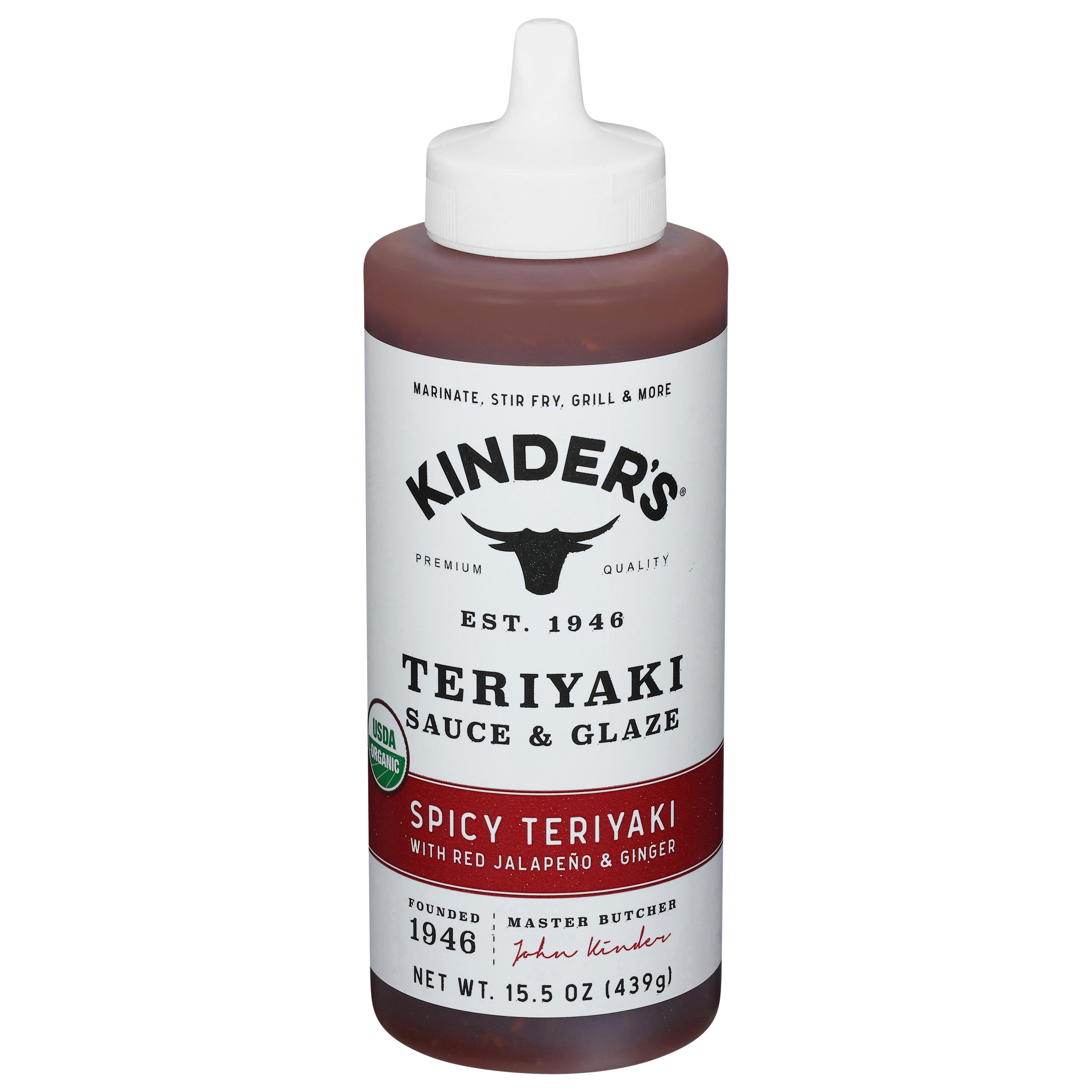 Kinder's Spicy Teriyaki with Red Jalapeno & Ginger Sauce & Glaze 15.5 oz - Case of 6
