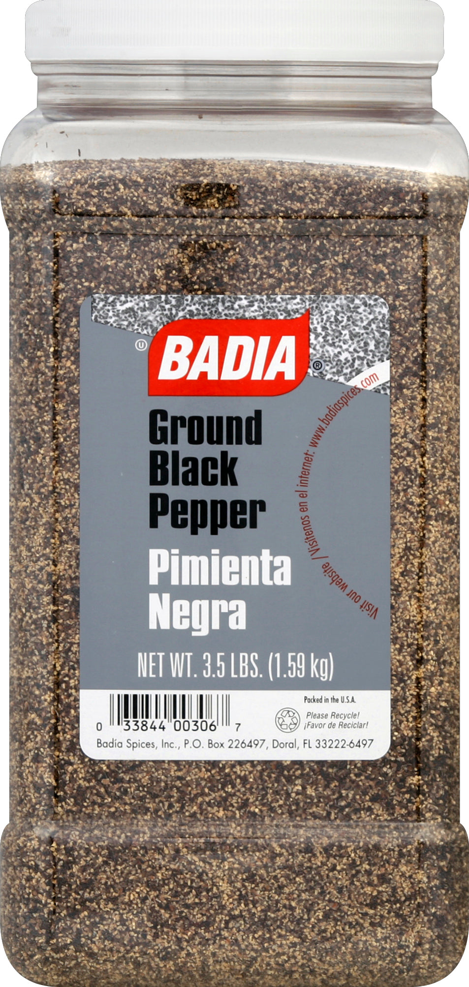 Badia Black Pepper 3.5 lb - Case of 1
