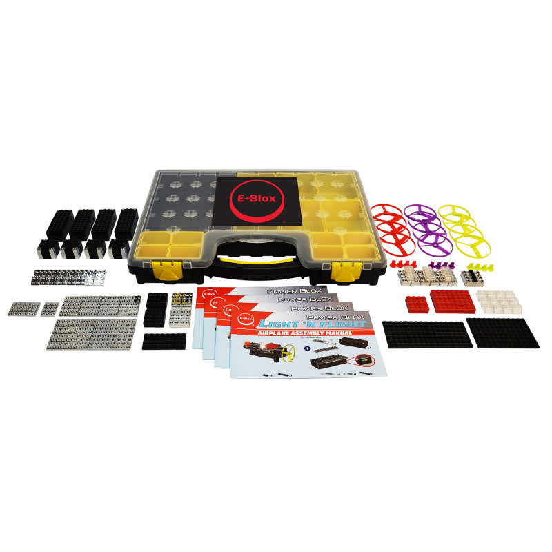 E-BLOX - Power Blox™ Multi-Student Class Set, 3D Lights & Motor Circuits - Light 'N Flight