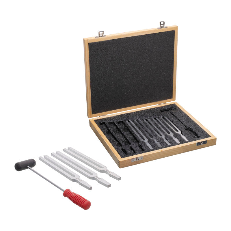 SUPERTEK - Tuning Forks With Hammer, Aluminum, Set of 8