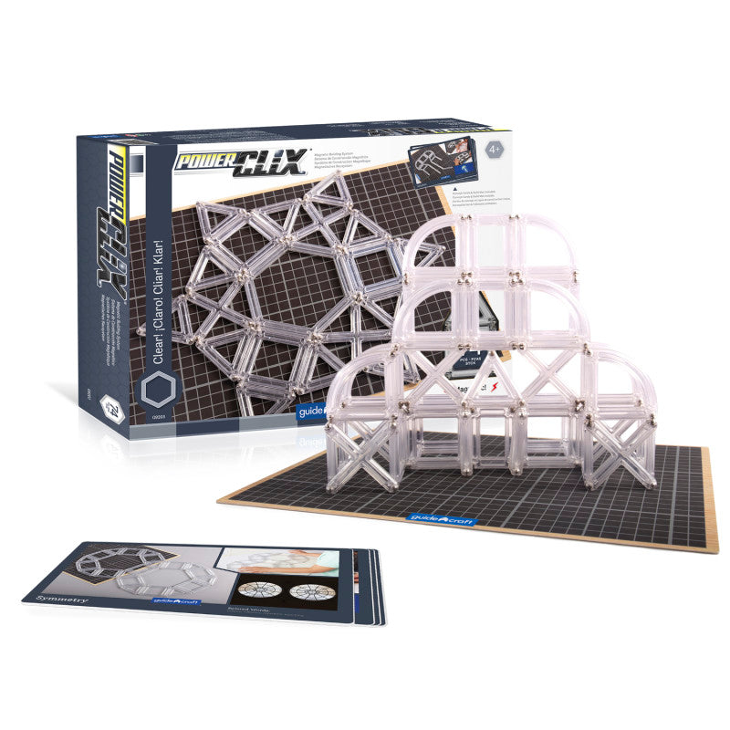 GUIDECRAFT - PowerClix® Frames, Clear, Magnetic Building Set, 74 Pieces